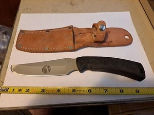 Vintage Rare BUCK 470 U NRA Fixed Blade Knife Leather Sheath sharp modified tip - Picture 1 of 10