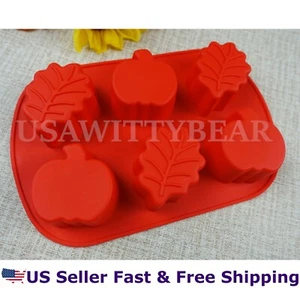 6-Cavity Autumn Set Pumpkin and Leaves Shaped DIY HANDMADE SOAP MOLD US Seller - Picture 1 of 6