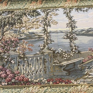 Large Tapestry Detailed Landscape Scene 53" x 35" VTG Gobelins France Style - Picture 1 of 8