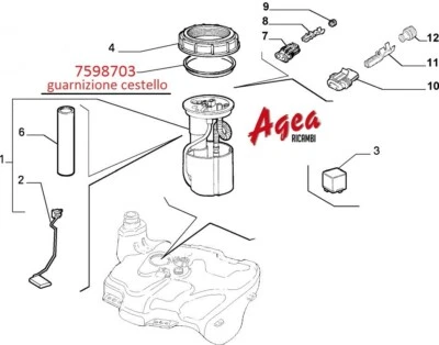 7598703 GUARNIZIONE CESTELLO POMPA BENZINA  - ALFA ROMEO  -LANCIA DELTA DEDRA - Image 1 of 2