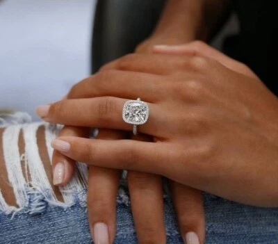 2.00 Ct Cushion Cut Lab-Created Diamond Engagement Ring 14K Yellow Gold Finish - Image 1 of 4