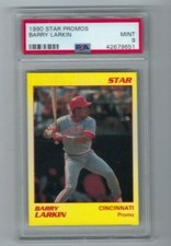 1990 STAR PROMOS Barry Larkin  YELLOW HOF MVP REDS   -MINT PSA 9-