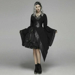 PUNK RAVE Mujeres Gótico Lolita Oscuro Japonés Kimono Asimétrico Ajustable Vestido - Imagen 1 de 11
