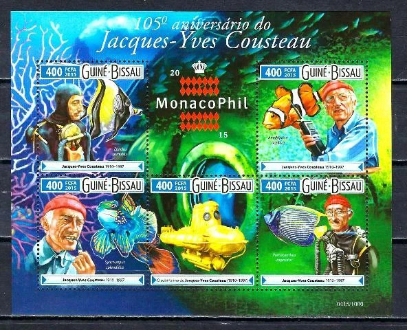 Guiné-Bissau 2015 Monaco Phil Yvert No. 6140 a 6144 novo ** 1ª escolha, sem marca de charneira - Imagem 1 de 1