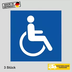 3x Aufkleber Schild Rollstuhl Rollstuhlfahrer Behinderten Warnaufkleber Sticker - Bild 1 von 1