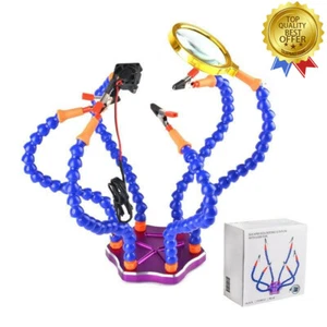 Soldering FPV Welding Tool Helping Hand w/6pcs Flexible Arms Magnifying Glass - Picture 1 of 5