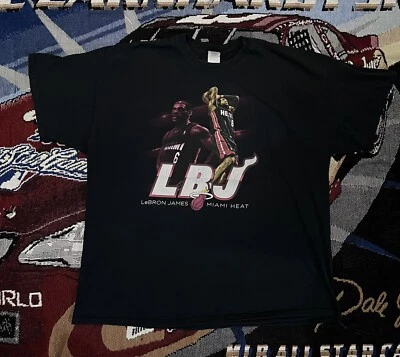 Camisa Y2k Lebron James LBJ XXL Gildan Miami Heat Player Camiseta Cara Foto 1 de 4