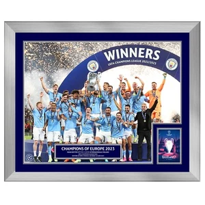 2023 Champions League Final Manchester City UEFA Framed Celebrations Prints - Picture 1 of 4