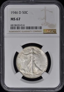 1946-D Walking Liberty Half Dollar 50C NGC MS67 - Picture 1 of 2