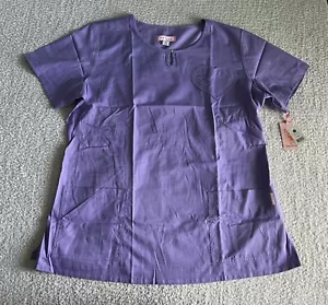 Koi Scrub Top Women’s Sz 2X Purple Wisteria Carina Shirt Medical Nursing - Picture 1 of 14
