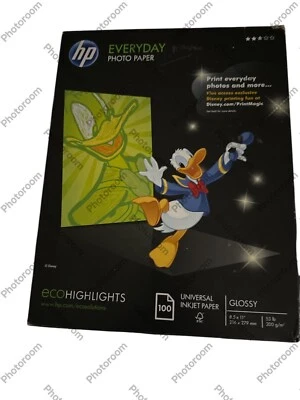 NEW HP EVERYDAY Semi-gloss Photo Paper ANY INKJET PRINTER 100 sheets 8.5" x 11" - Image 1 of 2