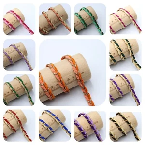 10MM Wide 2Y  Colored With Rose gold Zari Braid Lace Craft trim embellish sew on - Picture 1 of 65