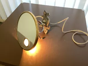 Antiker Art Deco Frisier Wandspiegel beleuchtet - Brot Le Mirophar ~ 1920 - Bild 1 von 10