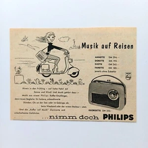 1958 Philips Radio Annette Dorette Evette Fanette Georgette Werbeanzeige Reklame - Picture 1 of 1