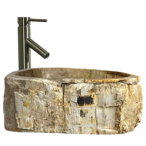 Vaso vanità vasca da bagno contropiano in legno pietrificato ZS 9 - Foto 1 di 5