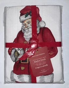 Williams Sonoma 'Twas The Night Santa Kitchen Dish Tea Towels Set 2 Xmas NWT - Picture 1 of 7