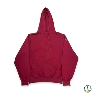 Vintage Adidas Essential Hoodie Herren Medium Rot Distressed 90s Kapuzenpullover - Bild 1 von 8