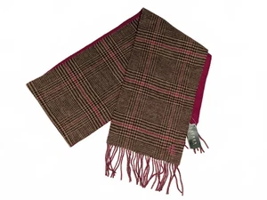  Bufanda de lana reversible con flecos a cuadros Lauren Ralph Lauren para mujer talla única nueva con etiquetas - Imagen 1 de 6