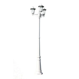 Outdoor 3-Arm White Garden Lantern - IP44 Aluminium E27 Path Lighting - Picture 1 of 6