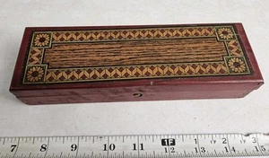 Vintage geometrisches Design Holz Stifte Box C. D. Kenny Co Werbung - Bild 1 von 11