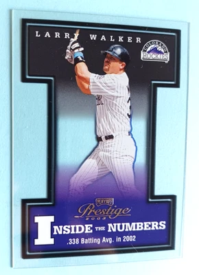 2003 PLAYOFF PRESTIGE LARRY WALKER #EM-25 DENTRO DOS NÚMEROS #/2002 ROCKIES - Imagem 1 de 2