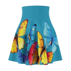 Schmetterlingsmuster Damen Skater Rock bunt fließend Sommer Party Festival Kleidung - Bild 1 von 25