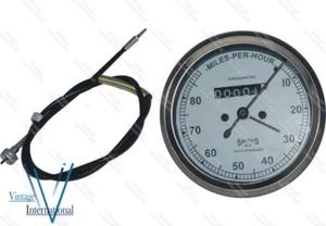 Compteur 0-80MPH + 54 " Câble Réplique Smiths Pour Triumph Norton Enfield @ US - Photo 1/2