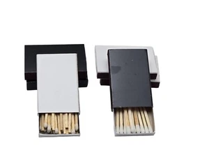 50 boxes Plain 25 black & 25 white cover jacket wooden matches in cardboard box - Picture 1 of 1