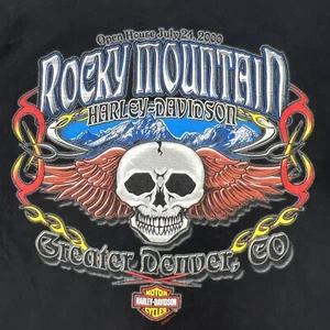 VINTAGE 1999 HARLEY DAVIDSON ROCKY MOUNTAIN COLORADO GRAPHIC T SHIRT MENS SIZE M - Picture 1 of 14