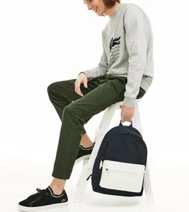 Lacoste L.12.12 Cuir Animation Backpack NH2833-218 Black Iris/White - Picture 1 of 6