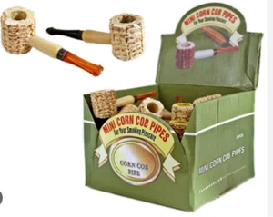 Mini pipas para fumar tabaco de mazorca de maíz natural de 36 quilates, caja o frasco - Imagen 1 de 4