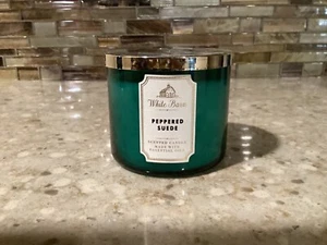 Bath & Body Works PEPPERED SUEDE 3 Wick Candle 14.5 oz Brand new ~ FREE SHIPPING - Picture 1 of 2