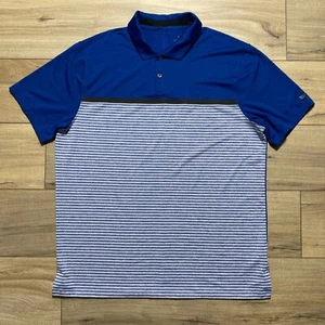 Nike Tiger Woods Collection Mens Vapor Golf Polo Striped Color Block Size L Blue - Picture 1 of 11