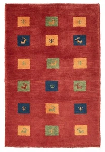 Gabbeh Handgeknüpfter Perserteppich 124 x 84 cm-Nomadic,Orient,rot,Carpet,rug - Bild 1 von 7