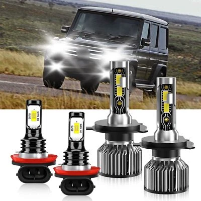 For Mercedes-Benz G55 AMG 2008-2010 LED Headlight Bulb High Low Beam + Fog Light - Image 1 of 4