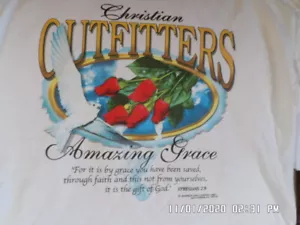 NEU T-Shirt: Christian Outfitters Amazing Grace Ephesians 2:8 (weiß) vorne/hinten - Bild 1 von 2