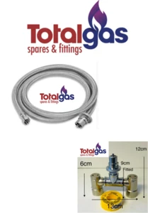 Single to Dual Gas Bayonet Double Adapter Caravans, 1 x HOSE 3m SAE Weber - Picture 1 of 3