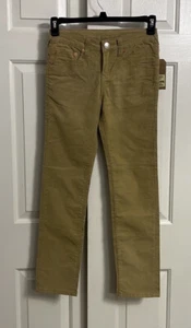 P6- NWT True Religion Boys  Beach Nut Brown Corduroy Straight Leg Pants Size 12 - Picture 1 of 12