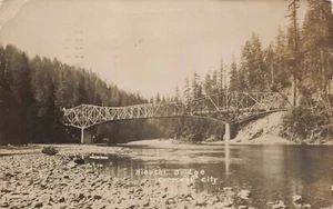 RPPC Crescent City California Old Hiouchi Bridge Over Smith River Postcard - Picture 1 of 5