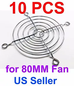 10 PCS 80mm Chrome Metal Computer PC Fan Grill Mounting Finger Guard Protection