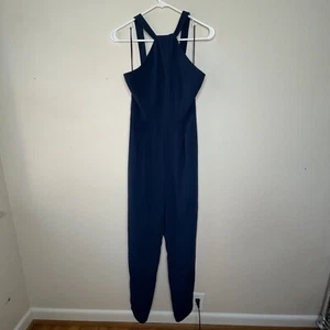 Keepsake Jumpsuit Dark Blue Sleeveless Neckline Triangle Size S - Picture 1 of 8