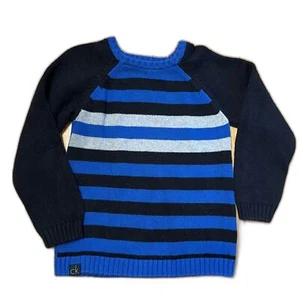 Calvin Klein Sweater Boys 4 100% Cotton Blue Black Grey - Picture 1 of 10