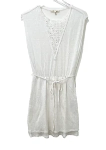 Maje Riam 100% Linen Sundress White Eyelet Scoop Neck Layered Skirt Sz 1 Small - Bild 1 von 8