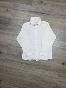 Calvin Klein Boy's Long Sleeve Sateen Dress Shirt, White, Size 7 - Picture 1 of 3