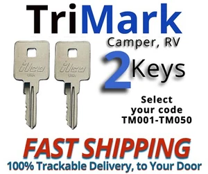 Trimark Keys Camper RV Motorhome Replacement Key Cut to your Code TM001-TM050 - Picture 1 of 2