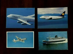 VINTAGE~LOT OF 4~AIRPLANES & SHIP~POSTCARDS~UNPOSTED~Lot MISC #W - Picture 1 of 2
