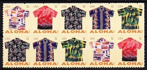 US 2011 Aloha Shirts (Sheet) Block of 10 (4592-4596) . Mint Never Hinged - Picture 1 of 1