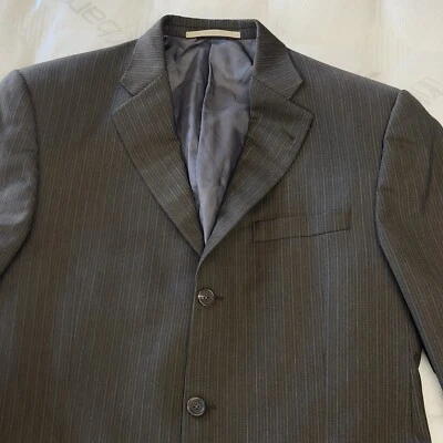 Burberry Blazer Traje Chaqueta Unión Hecho en EE. UU. Verde Rayas 3 Botones Talla 40L Foto 1 de 4