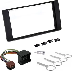 Mask kit double support 2 DIN FORD Focus C S Max Fiesta Kuga Transit Black - Picture 1 of 2