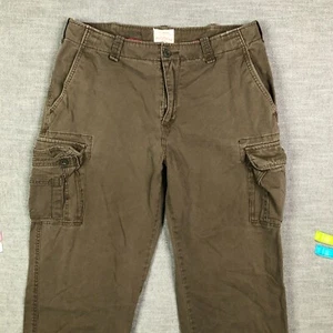 Red Camel Cargo Pants Mens 36x30 Green Flap Pockets Workwear Twill Relaxed Fit - Picture 1 of 14